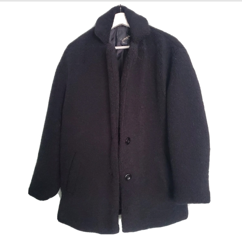 NEW Collection B Juniors' Faux-Fur Teddy Coat Black - Picture 2 of 5